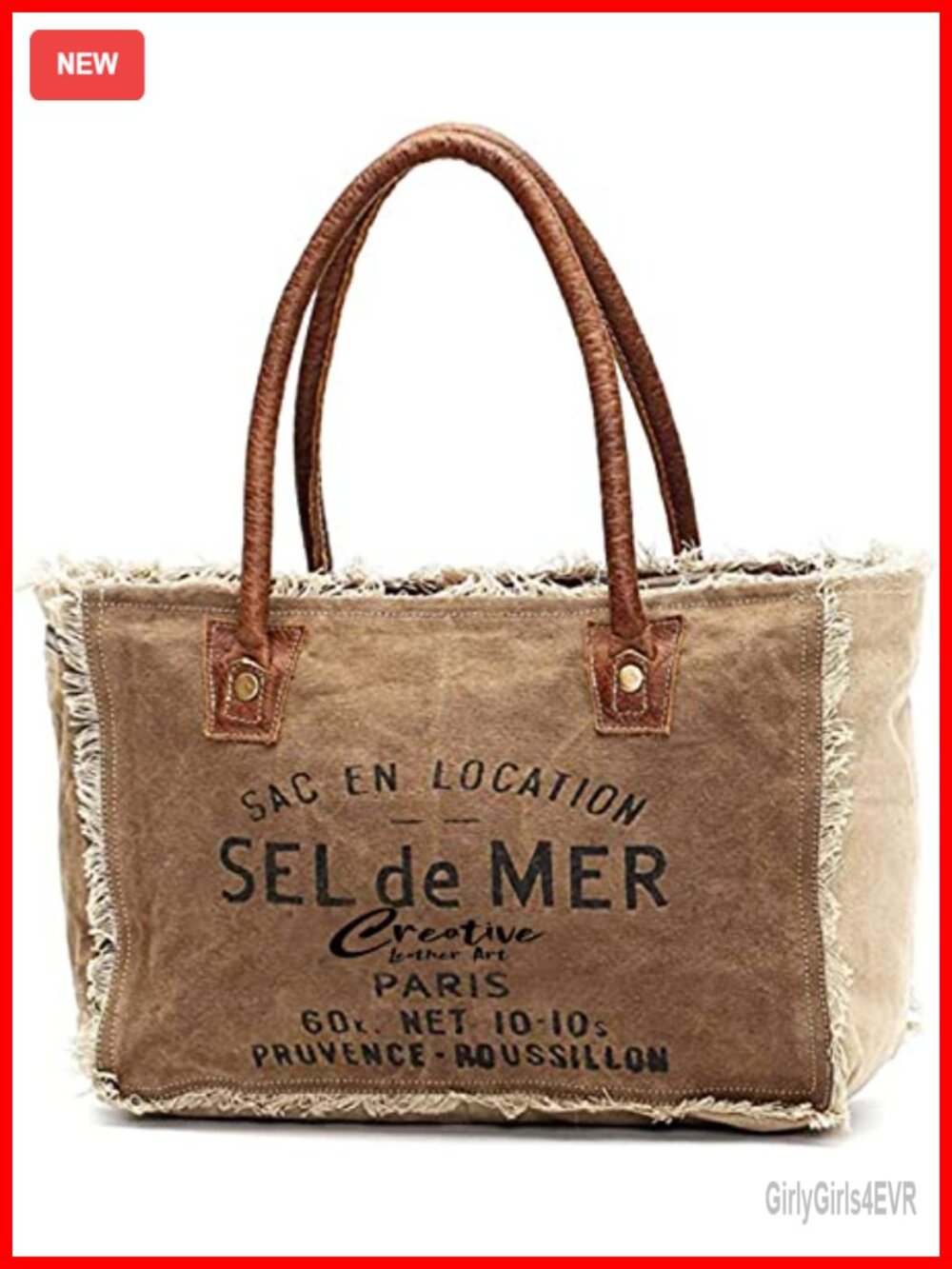 Canvas Tote Bag with Leather Handles for Women Shoulder Bag Handmade Vintage